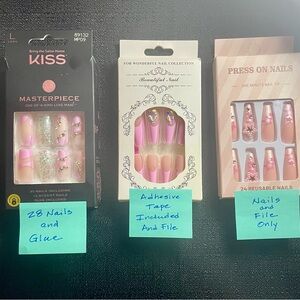 Lot of Nails ~ Press-On and Glue - Bling